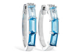 14K Gold Ombre Baguette Blue Topaz Earrings